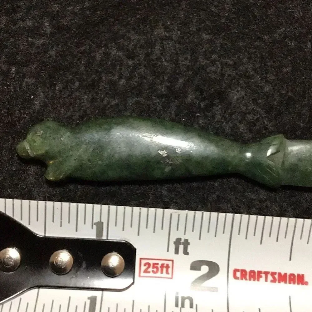 Carved stone (jade I think) seal letter opener